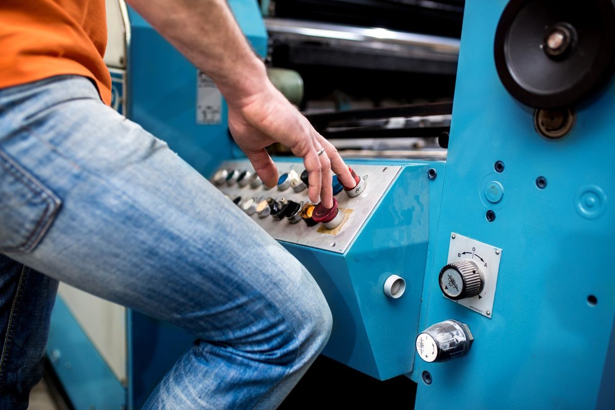 Man working in printing factory